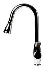 ALFI ALFI ABKF3783-PC Polished Chrome Single Handle Deck-mount Pull-down Kitchen Faucet with Sprayer