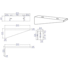 ALFI ALFI AB4048BR Wall Mount Installation Brackets for Concrete Sink ABCO40R and ABCO48R
