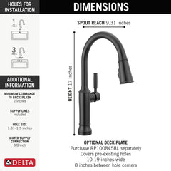 DELTA Delta 9184TL-BL-DST Renaldi Touch2O Kitchen Faucet with Touchless Technology