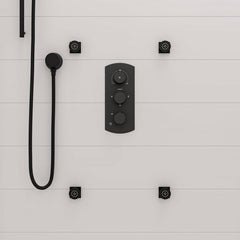 ALFI ALFI AB4001-BM 3-Way Thermostatic Valve Shower Mixer Round Knobs