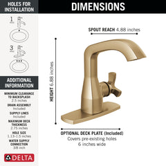 DELTA FAUCET Delta 5766-CZ-PR-MPU-DST Stryke Single Handle Bathroom Faucet 1.2 GPM
