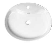 ALFI Alfi ABC910 Oval Above Mount Ceramic Sink with Faucet Hole