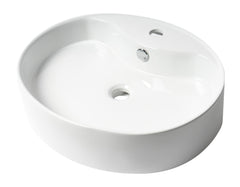 ALFI Alfi ABC910 Oval Above Mount Ceramic Sink with Faucet Hole