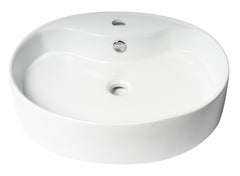 ALFI Alfi ABC910 Oval Above Mount Ceramic Sink with Faucet Hole