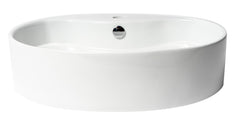 ALFI Alfi ABC910 Oval Above Mount Ceramic Sink with Faucet Hole