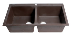 ALFI ALFI AB3420DI-C Drop-In Double Bowl Granite Composite Kitchen Sink
