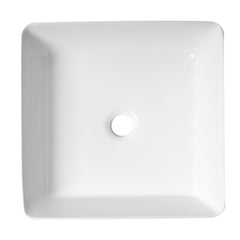 ALFI ALFI ABC903-W 16 Inches Modern Square Above Mount Ceramic Sink