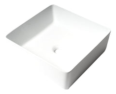 ALFI ALFI ABC903-W 16 Inches Modern Square Above Mount Ceramic Sink