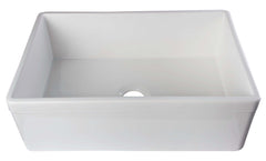 ALFI ALFI AB511-W Decorative Lip Apron Single Bowl Fireclay Farmhouse Kitchen Sink