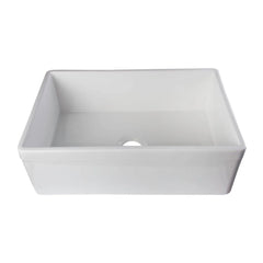 ALFI ALFI AB511-W Decorative Lip Apron Single Bowl Fireclay Farmhouse Kitchen Sink