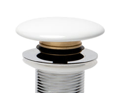ALFI ALFI AB8055-W Ceramic Mushroom Top Pop Up Drain for Sinks without Overflow