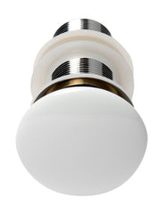 ALFI ALFI AB8055-W Ceramic Mushroom Top Pop Up Drain for Sinks without Overflow