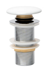 ALFI ALFI AB8055-W Ceramic Mushroom Top Pop Up Drain for Sinks without Overflow