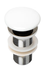 ALFI ALFI AB8055-W Ceramic Mushroom Top Pop Up Drain for Sinks without Overflow