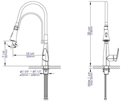 ALFI Alfi ABKF3001-BN Kitchen Faucet with Black Rubber Stem