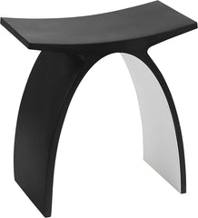 ALFI Alfi ABST77BM Black Matte Arched Solid Surface Resin Bathroom/Shower Stool