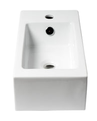 ALFI ALFI ABC116 Brand 20 Inches Small Rectangular Wall Mounted Ceramic Sink with Faucet Hole