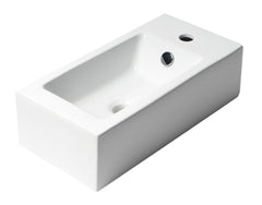 ALFI ALFI ABC116 Brand 20 Inches Small Rectangular Wall Mounted Ceramic Sink with Faucet Hole