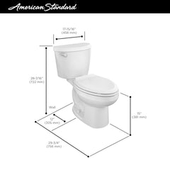 AMERICAN STANDARD American Standard 250CA104.020 1.28 Gpf Elongated Two Piece Toilet