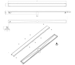 ALFI ALFI ABLD59B-BSS Linear Shower Drain 59 Inch