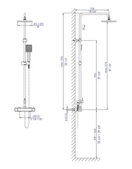 ALFI ALFI AB2862-PC Square Style Thermostatic Exposed Shower Set