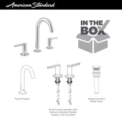 AMERICAN STANDARD American Standard 7105801.GN0 Lavatory Faucet Studio S Widespread 8 Inch 2 Lever 1.2GPM