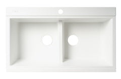 ALFI ALFI AB3418DBDI-W White Granite Composite Workstation Double Bowl Drop In Sink