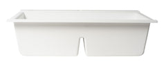 ALFI ALFI AB3418DBDI-W White Granite Composite Workstation Double Bowl Drop In Sink