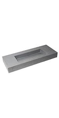 ALFI ALFI ABCO40R Alfi 40 inches Solid Concrete Rectangular Countertop Sink