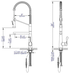 ALFI ALFI ABKF3787-BN Double Spout Commercial Spring Kitchen Faucet