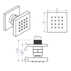 ALFI ALFI AB3820-BN Body Spray 2 inches Square Replacement MPN