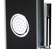 ALFI ALFI ABSP55B Black Glass Shower Panel with 2 Body Sprays and Rain Shower Head