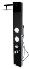 ALFI ALFI ABSP55B Black Glass Shower Panel with 2 Body Sprays and Rain Shower Head