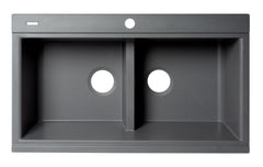 ALFI ALFI AB3418DBDI-T Granite Composite Workstation Step Rim Double Bowl Drop In Sink