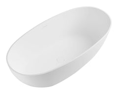 ALFI ALFI AB9975 White Oval Solid Surface Resin Soaking Bathtub
