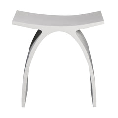 ALFI ALFI ABST77 Arched White Matte Solid Surface Resin Bathroom Shower Stool