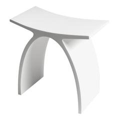 ALFI ALFI ABST77 Arched White Matte Solid Surface Resin Bathroom Shower Stool