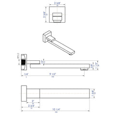 ALFI Alfi AB7701-BN Brand Brushed Nickel Square Foldable Tub Spout