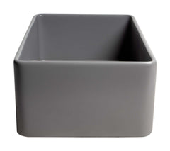 ALFI Alfi ABF3318S-GM Grey Matte Fireclay 33 in. Single Bowl Farmhouse Apron Workstation Kitchen Sink