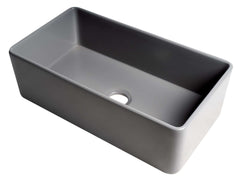 ALFI Alfi ABF3318S-GM Grey Matte Fireclay 33 in. Single Bowl Farmhouse Apron Workstation Kitchen Sink