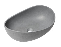 ALFI ALFI ABCO23O Brand 23 Inches Solid Concrete Wavy Oval Above Mount Vessel Sink