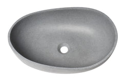 ALFI ALFI ABCO23O Brand 23 Inches Solid Concrete Wavy Oval Above Mount Vessel Sink