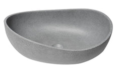ALFI ALFI ABCO23O Brand 23 Inches Solid Concrete Wavy Oval Above Mount Vessel Sink