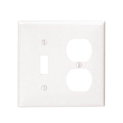 LEVITON Leviton 002-80705-00W 2-Gang Wallplate 1-Toggle and 1-Duplex Standard Size