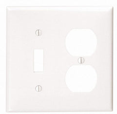 LEVITON Leviton 002-80705-00W 2-Gang Wallplate 1-Toggle and 1-Duplex Standard Size