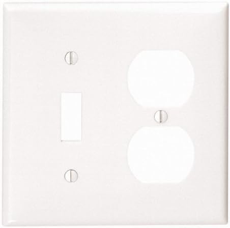 LEVITON Leviton 002-80705-00W 2-Gang Wallplate 1-Toggle and 1-Duplex Standard Size