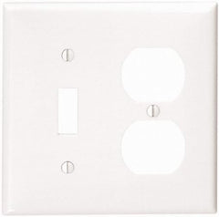 LEVITON Leviton 002-80705-00W 2-Gang Wallplate 1-Toggle and 1-Duplex Standard Size