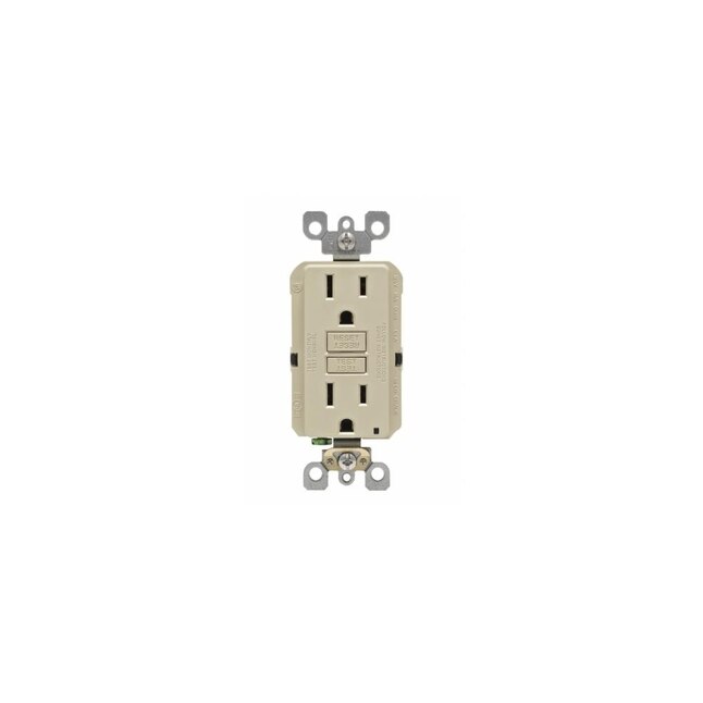 LEVITON Leviton M01-GFNT1-03I SmartlockPro GFCI Receptacle 125 V 15 A NEMA 5-15R