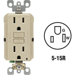 LEVITON Leviton M01-GFNT1-03I SmartlockPro GFCI Receptacle 125 V 15 A NEMA 5-15R