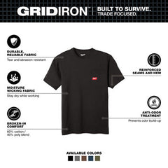 MILWAUKEE Milwaukee 605B-M GRIDIRON Men's Medium Short-Sleeve Pocket T-Shirt